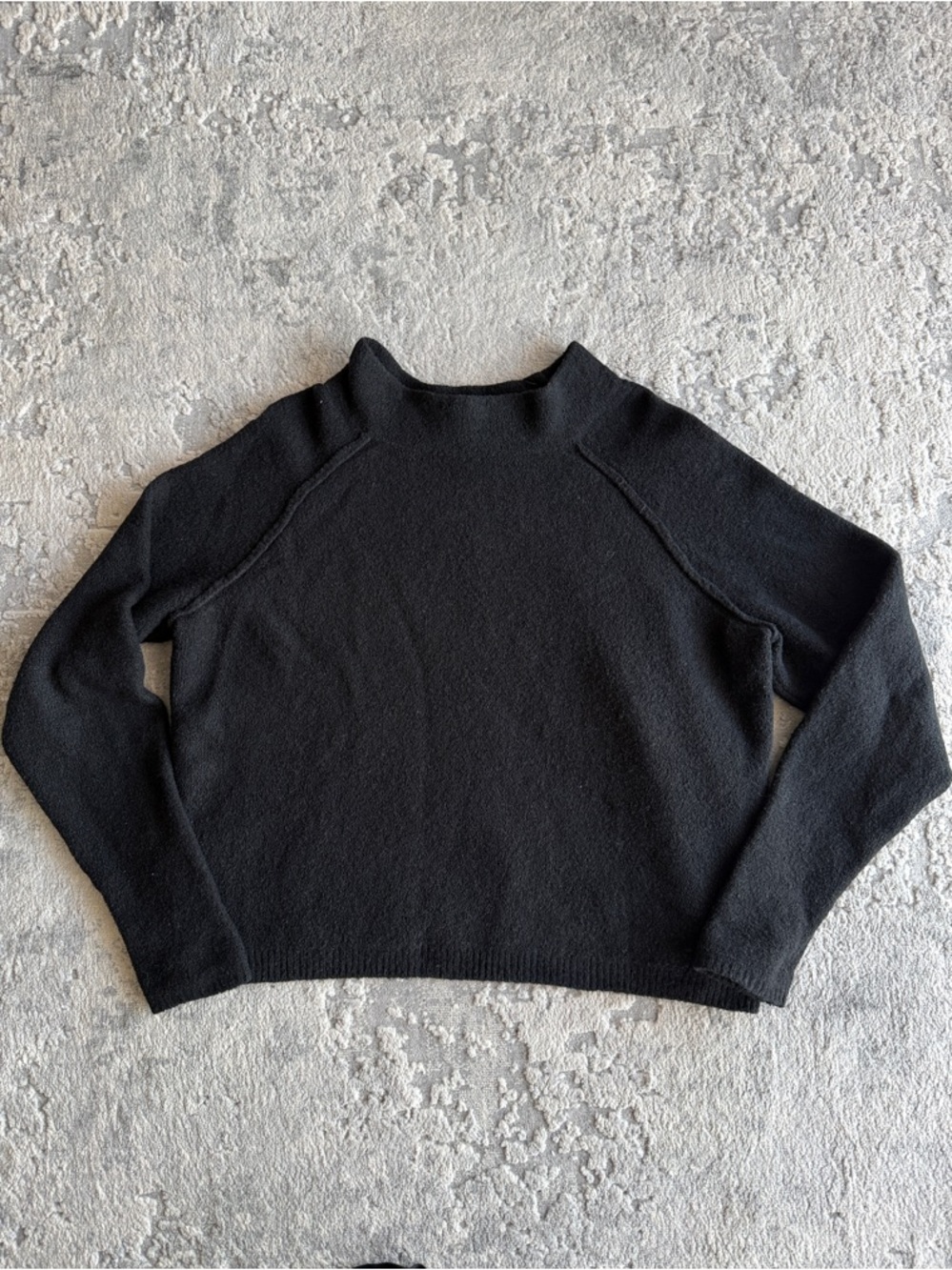 Free People - Classic Black Mock neck Cropped Sweater - Small